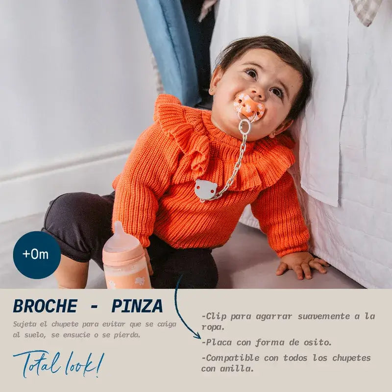 Suavinex Attache sucette +0 mois Rose Wild&Free