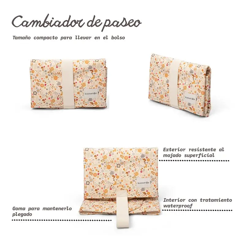 Tapis à langer portable Suavinex, rose