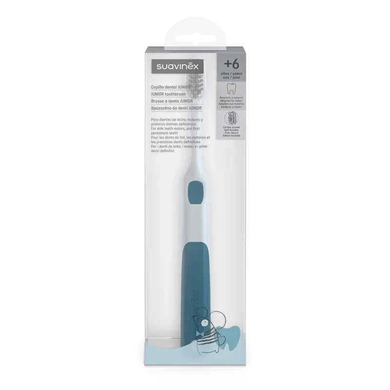 Brosse à dents pour bébés Suavinex +6 ans, bleu