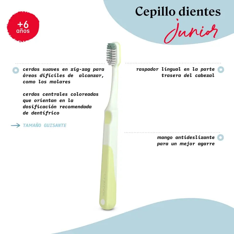 Brosse à dents pour bébés Suavinex +6 ans, verte