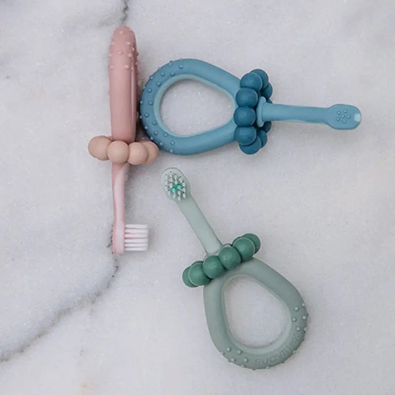 Brosse à dents Suavinex pour bébés 0-2 ans, verte