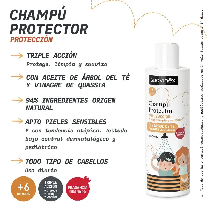 Suavinex Shampooing anti-poux, +6 mois, 250 Ml