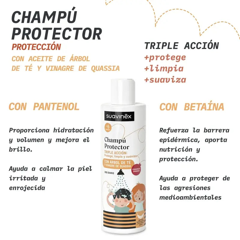 Suavinex Shampooing anti-poux, +6 mois, 250 Ml