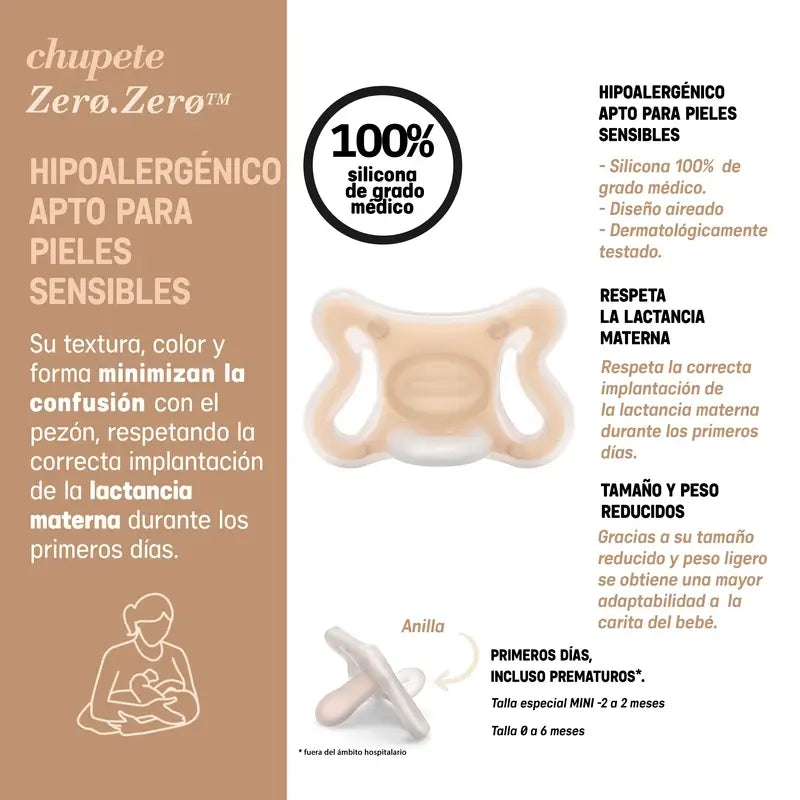 Suavinex Sucette Zero Zero Bébé -2 à 2 mois, Fair