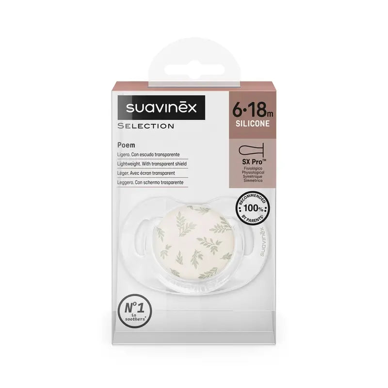 Suavinex Sucette Sx Pro 6/18 Mois, Poetry Green
