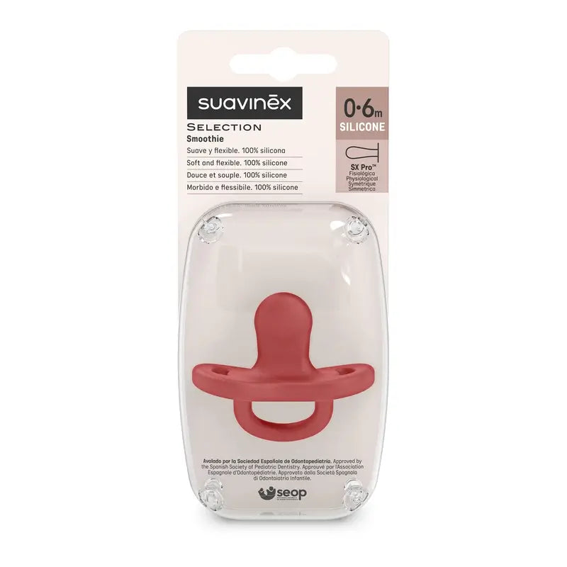 Suavinex Sucette Tout Silicone Physiologique Sx Pro, 0/6 Mois, Chili Pepper