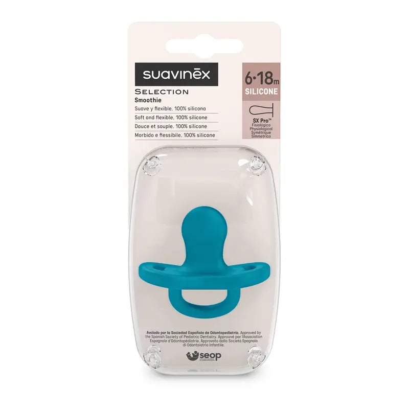 Suavinex Sucette en silicone Physiological Sx Pro, 6/18 mois, Deep Ocean