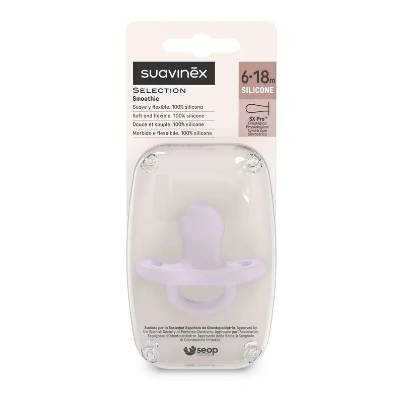 Suavinex Sucette All Sucette en silicone Sx Pro, 6/18 mois, Lavande