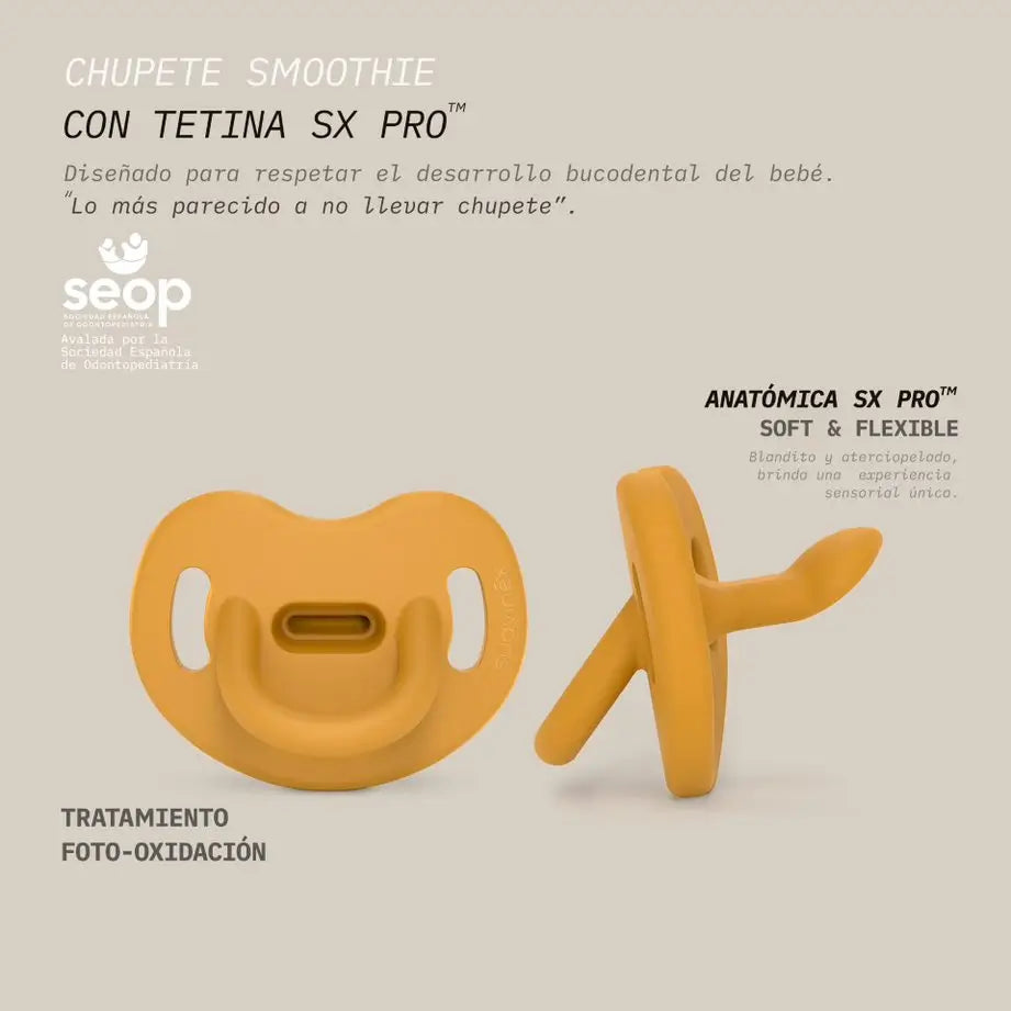 Suavinex Sucette en silicone, pour les bébés de 6 à 18 mois, moutarde
