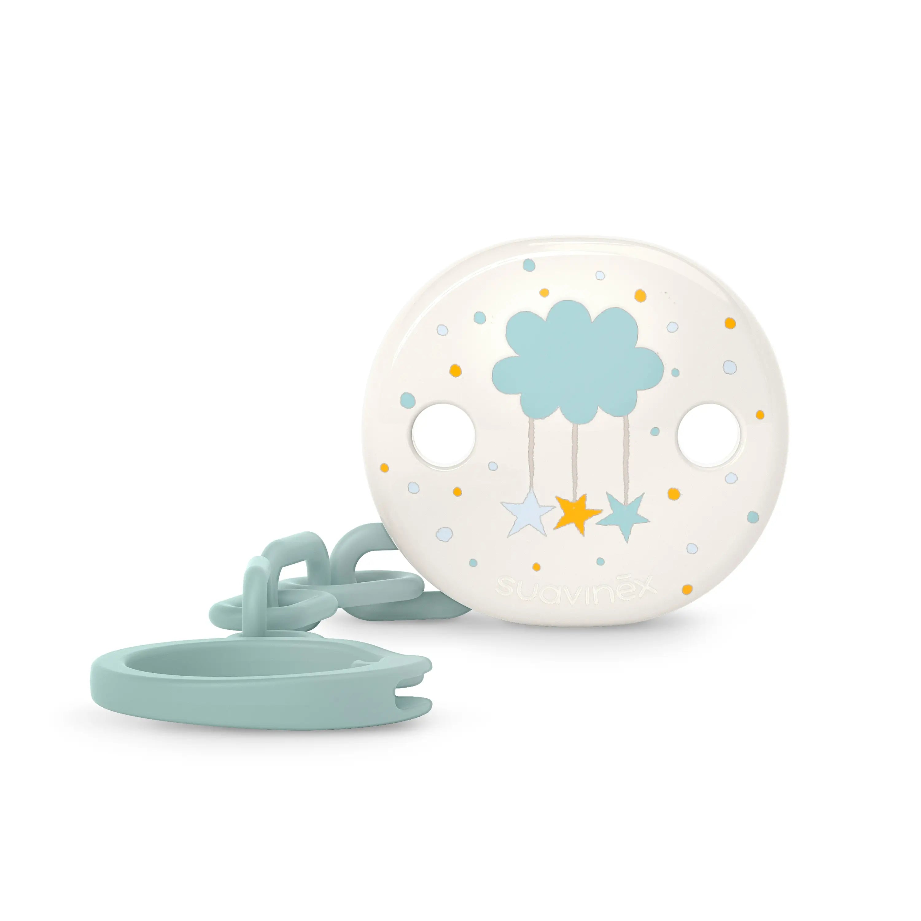 Suavinex Pacifier, Chaîne de sucette Baby +0 Months, Dreams Blue, 1 unités