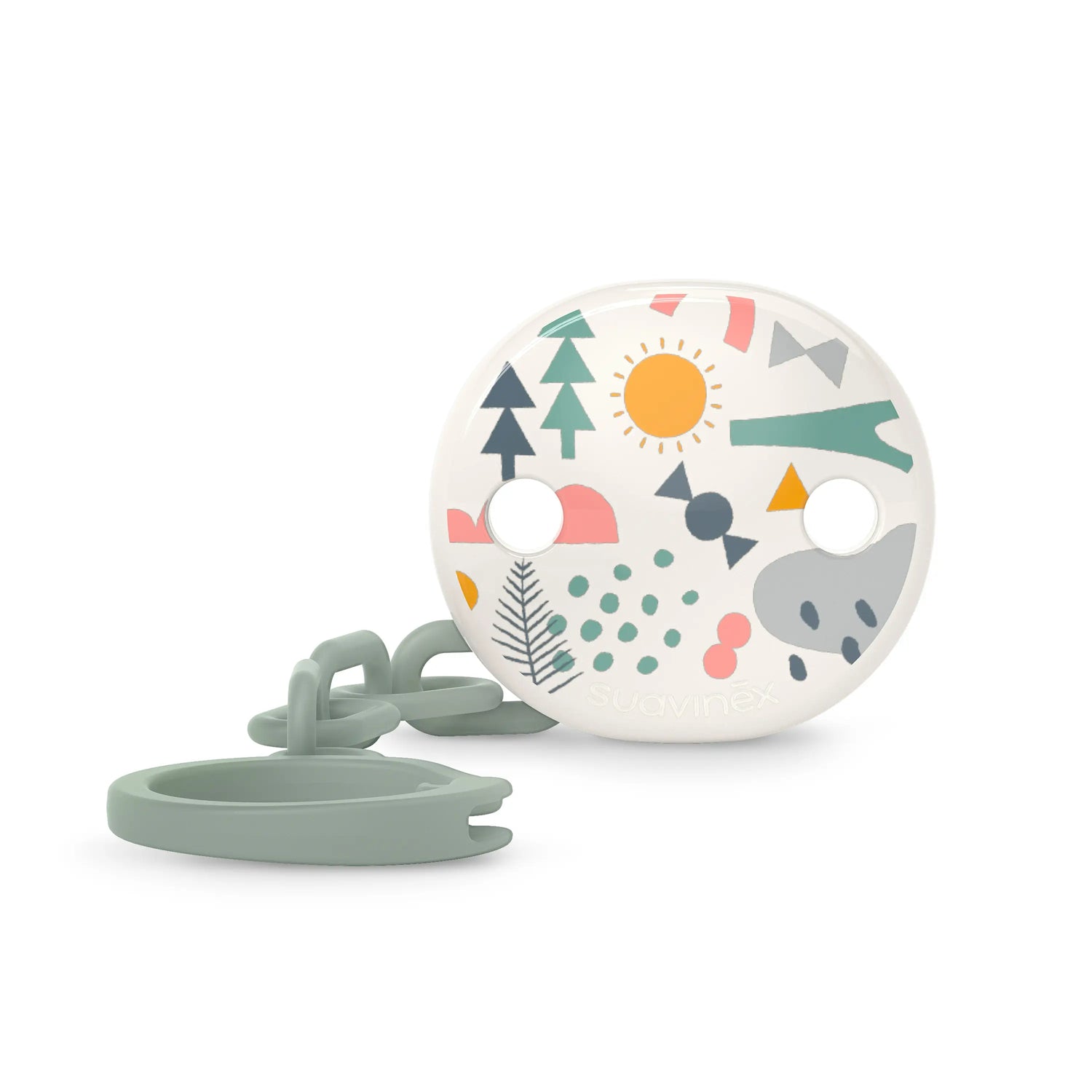 Suavinex Pacifier, Chaîne de sucette Baby +0 Months, Walk Green, 1 unités