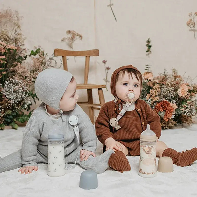 Suavinex Sucette en tissu +0 Mois, Bleu Poésie