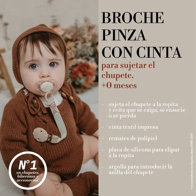 Suavinex Sucette en tissu +0 Mois, Bleu Poésie