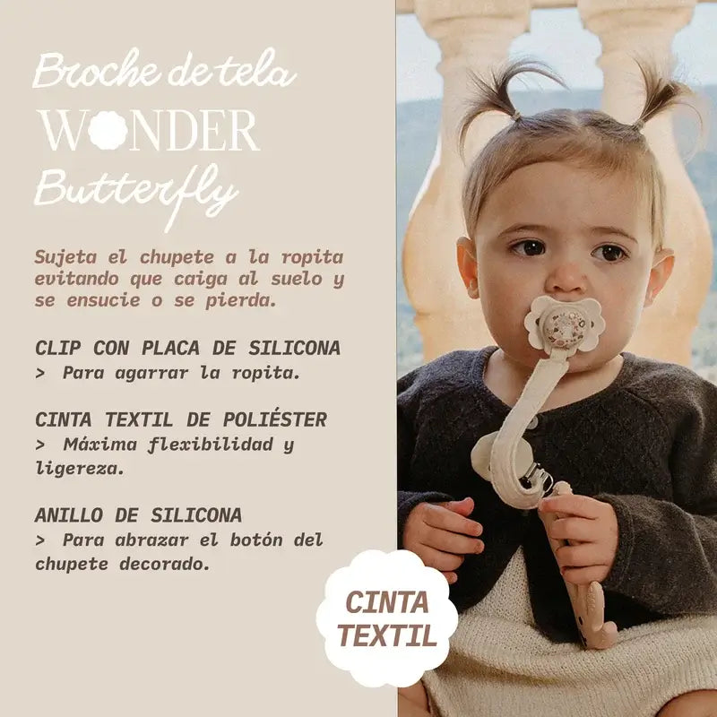 Suavinex Sucette en tissu +0 mois, Wonderland Blue