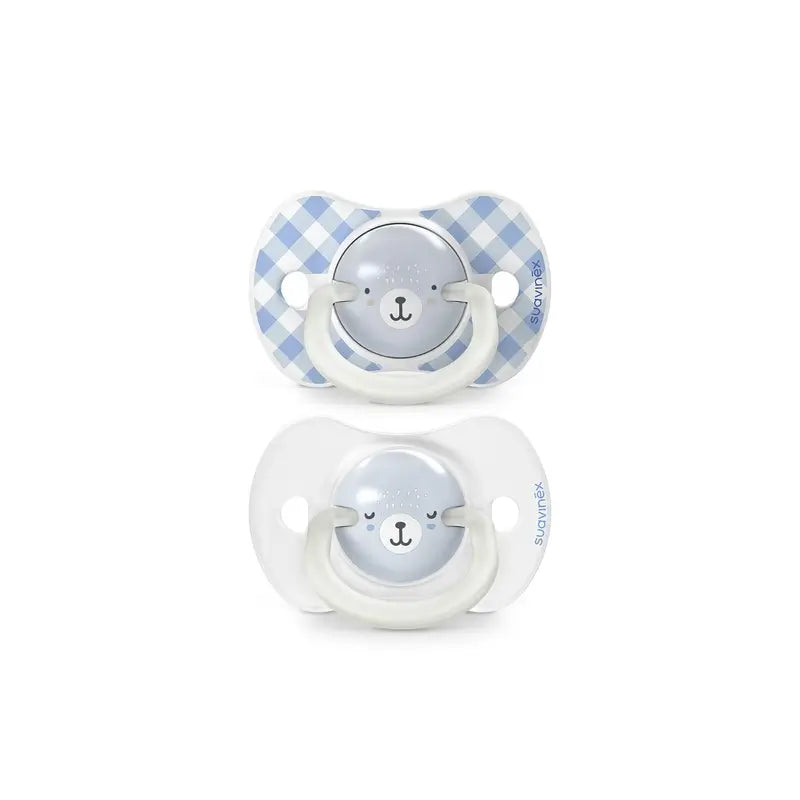 Suavinex Night & Day Sucettes de nuit Sx Pro Tétine 6/18 Mois Bleu, 2 unités