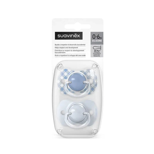 Suavinex Sucettes Sx Pro Teat 0/6 Mois Wild&Free Blue, 2 unités