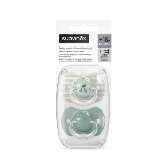 Suavinex Sucettes Sx Pro Teat +18 Months Birdies Green, 2 unités