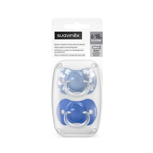 Suavinex Sucettes Sx Pro Teat 6/18 Mois Wild&Free Blue, 2 unités