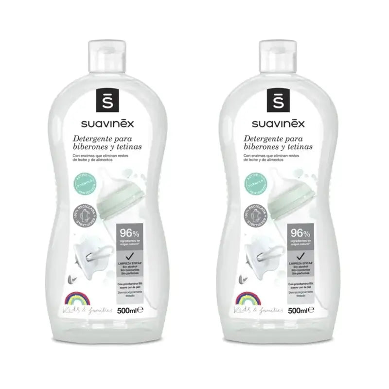 Détergent pour biberons et tétines Suavinex, 2x500ml