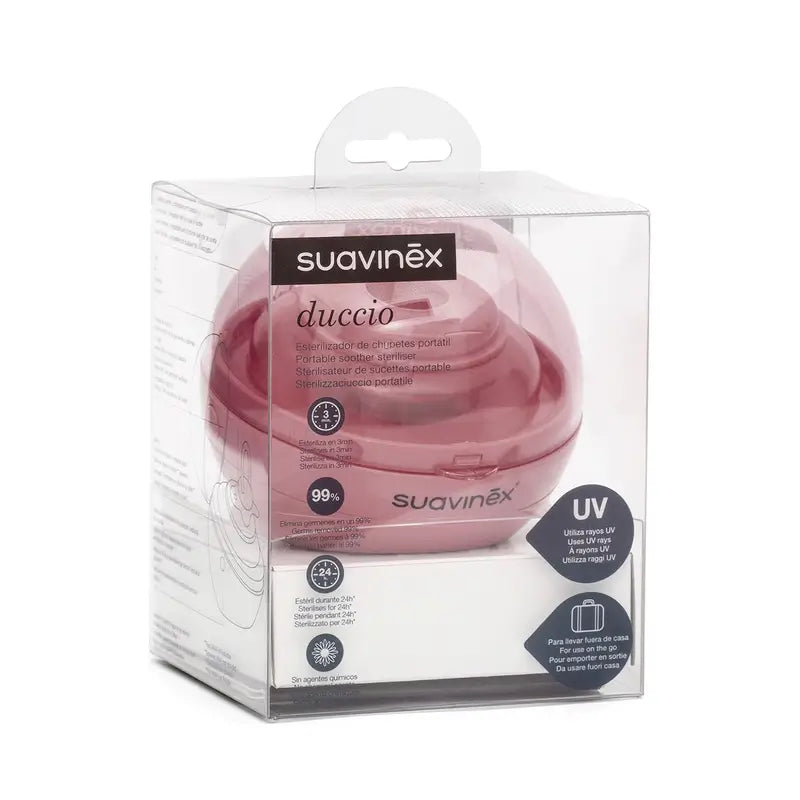 Suavinex Stérilisateur de sucette Uv Duccio, Rose