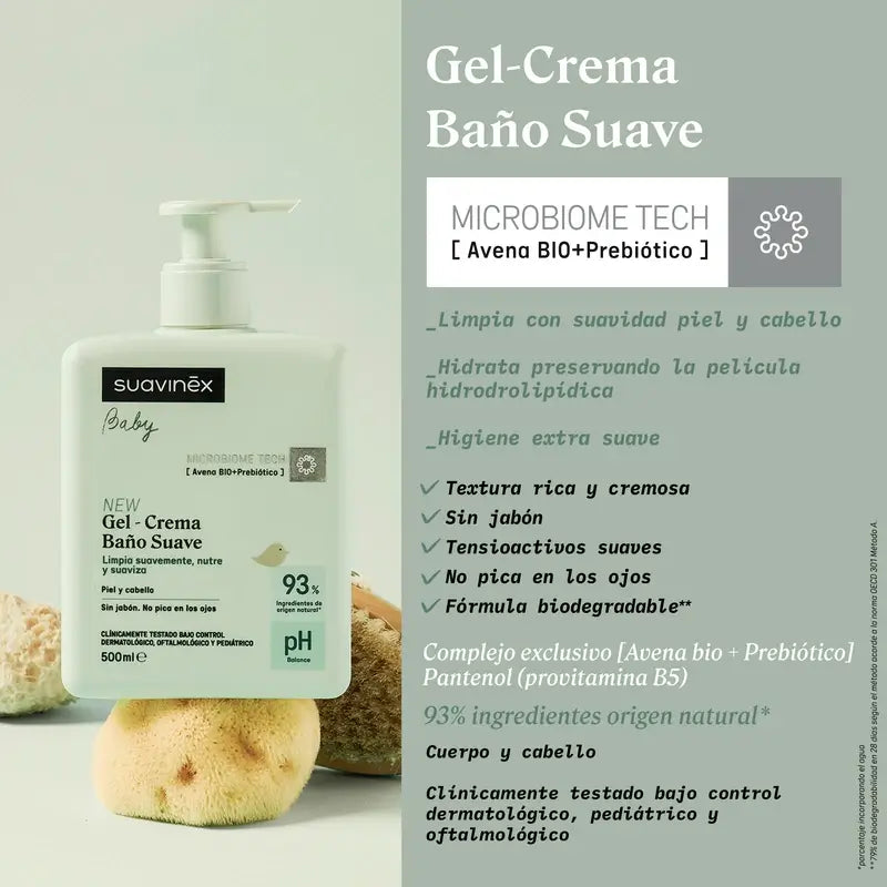 Suavinex Gel - Crème de bain douce pour bébé, 750 Ml
