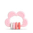 Suavinex Silicone Teether +6 Months. Didactic teether. Flexible and light teething ring. Cloud Design. Pink colour.
