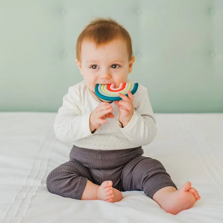 Suavinex Silicone Teether +0 Months, Rainbow, Pink