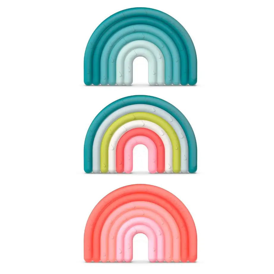 Suavinex Silicone Teether +0 Months, Rainbow, Pink