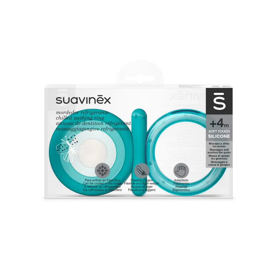 Suavinex Silicone Teether +4 Months, Cooling, Blue