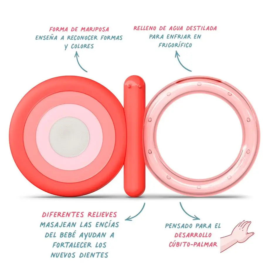 Suavinex Silicone Teether +4 Months, Cooling, Pink