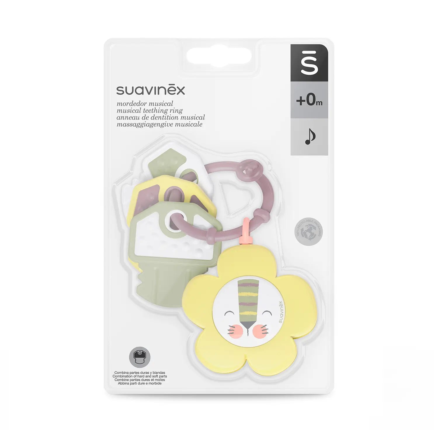 Suavinex Jouet d'éveil musical Hochet d'éveil +0 mois, Clés, Jaune