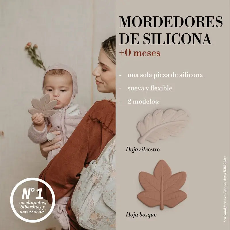 Suavinex Teether Jouet d'éveil en silicone, Poésie rose