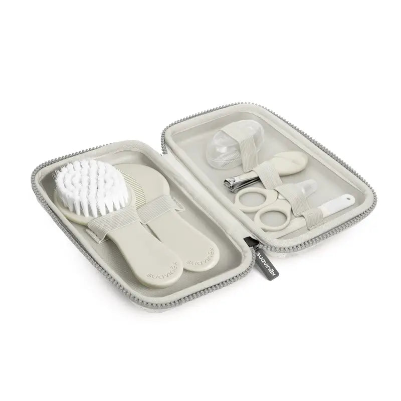 Suavinex Baby Manicure Set Toiletry Bag, Grey
