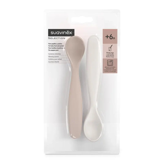 Suavinex Pack 2 cuillères d'apprentissage, +6 mois, rose