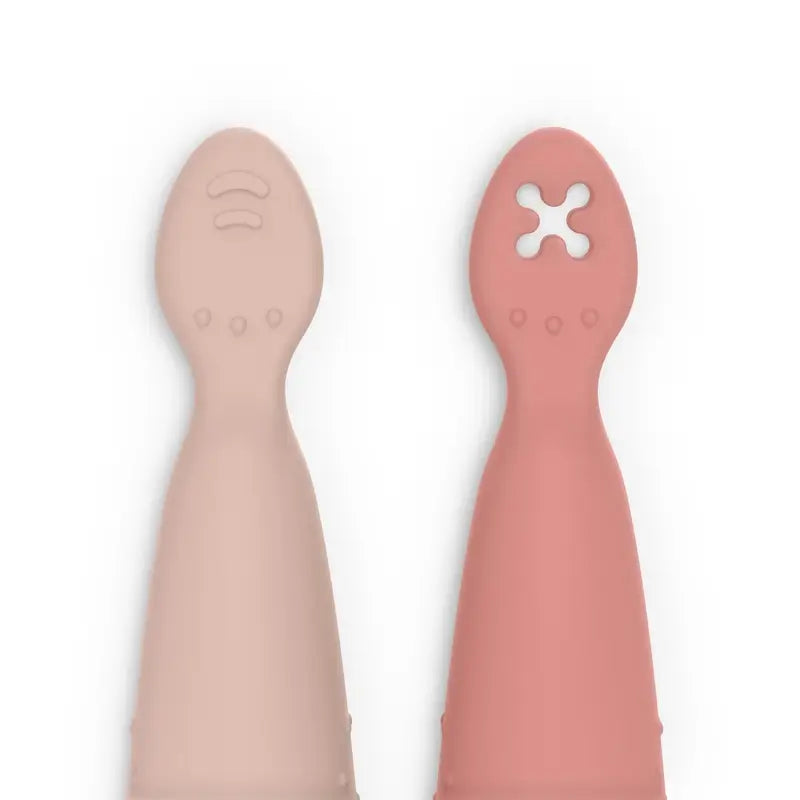 Suavinex Pack 2 cuillères en silicone, +6 mois, rose