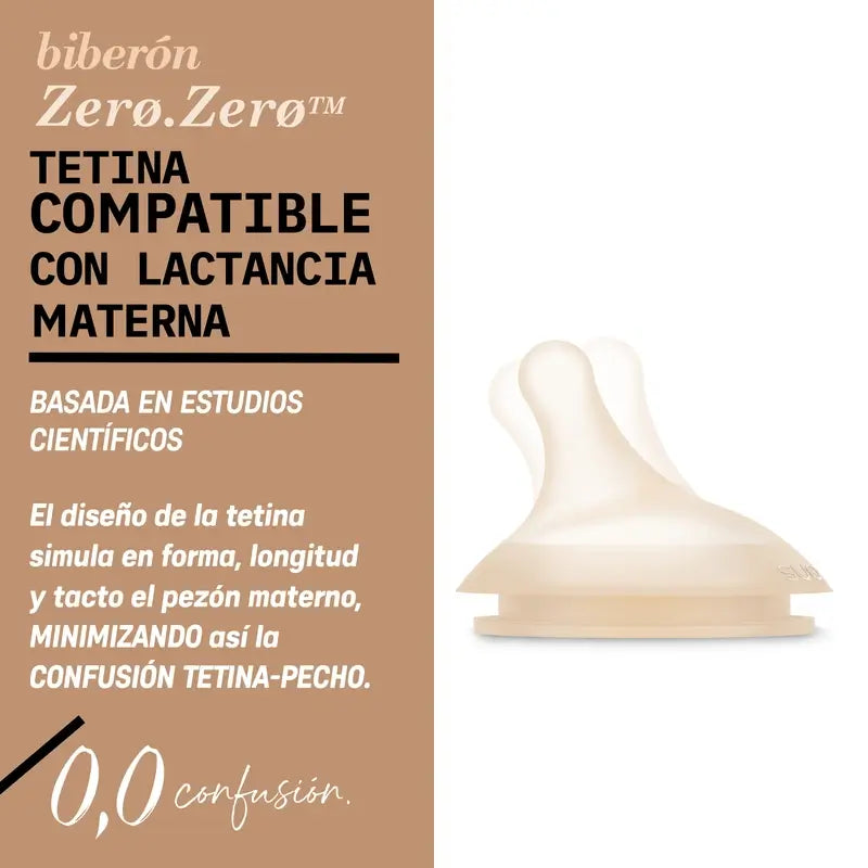 Suavinex Pack 2 Tétines Zéro Zéro, Adaptable Flow (A), +0 Mois, Fair