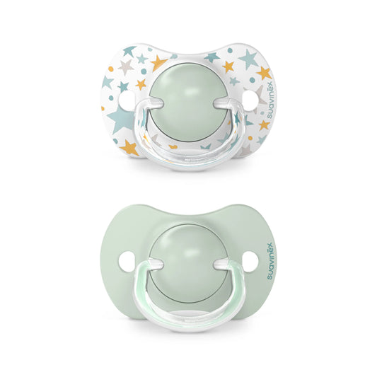 Suavinex Pack sucettes bleues avec tétine physiologique en silicone Sx Pro, 6-18 mois, 2 unités