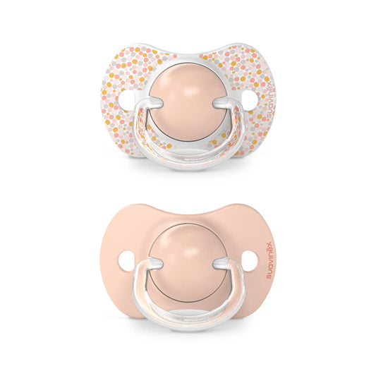 Suavinex Pack sucettes rose avec tétine physiologique en silicone Sx Pro, 6-18 mois, 2 unités