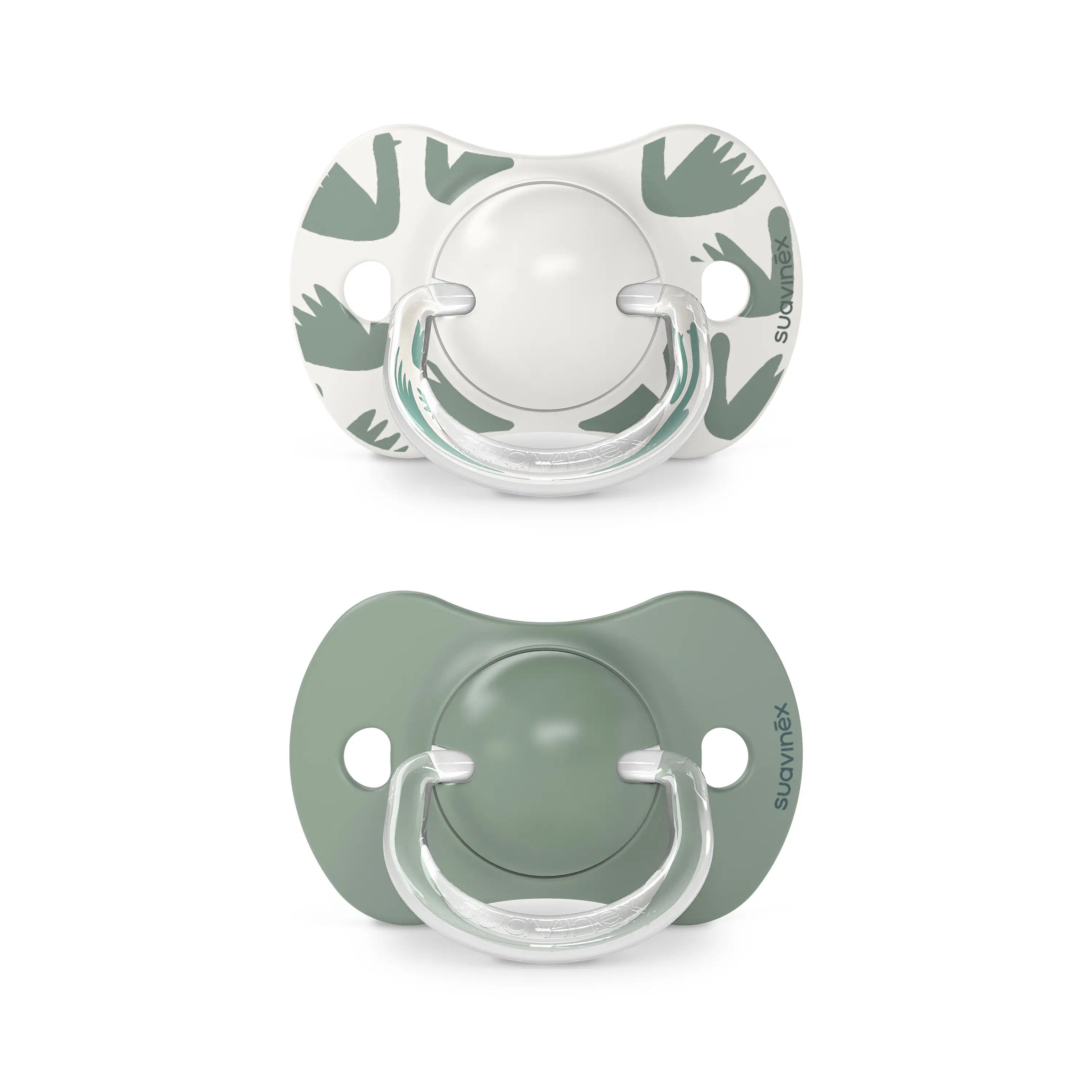 Suavinex Pack sucettes vertes avec tétine physiologique en silicone Sx Pro, 6-18 mois, 2 unités
