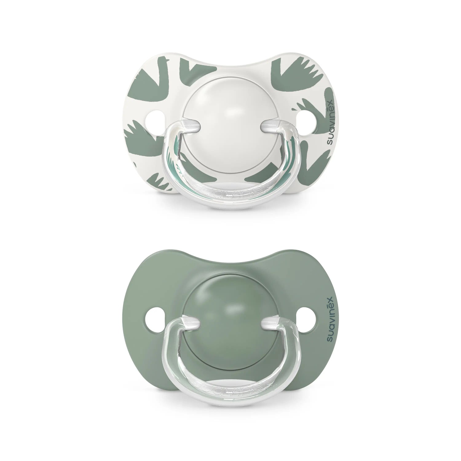 Suavinex Pack sucettes vertes avec tétine physiologique en silicone Sx Pro, 6-18 mois, 2 unités