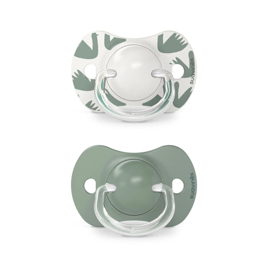 Suavinex Pack sucettes vertes avec tétine physiologique en silicone Sx Pro, 6-18 mois, 2 unités