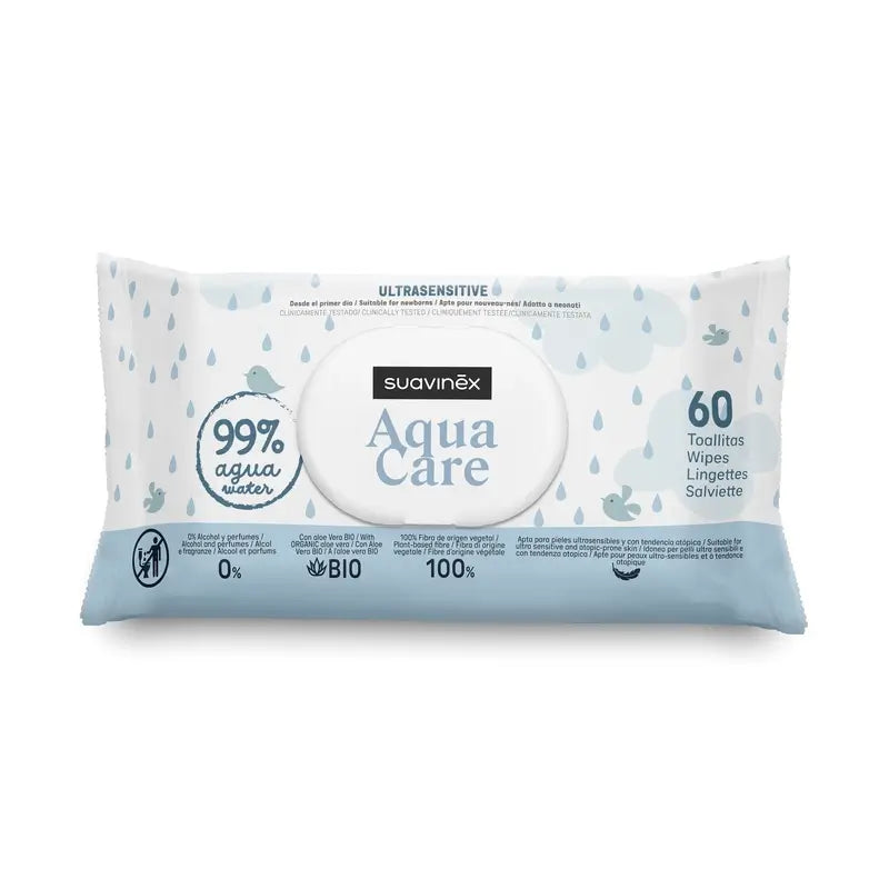 Suavinex Aqua Care Wipes, 60 unités
