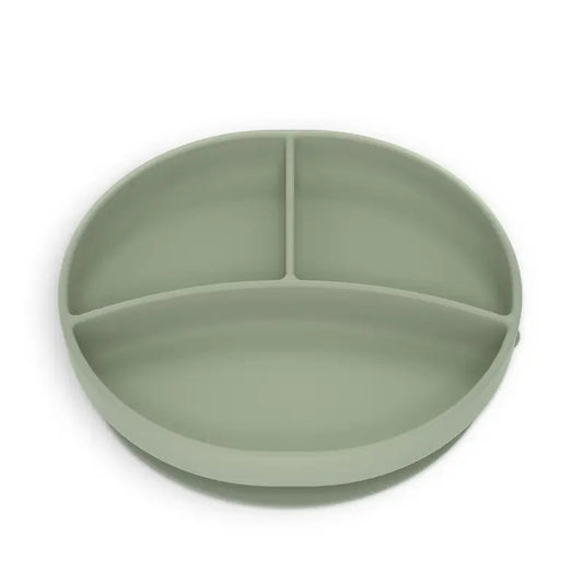 Suavinex Assiette en silicone avec ventouse et divisions, +6 mois, vert