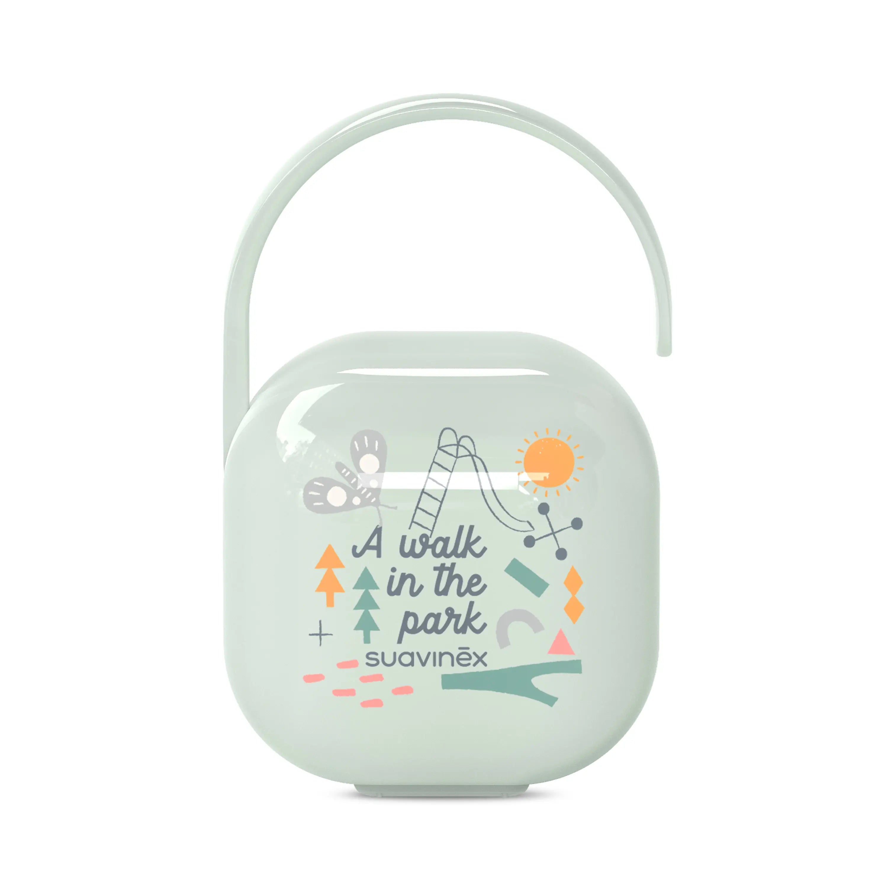 Suavinex Baby Pacifier Holder Green, pour transporter 2 sucettes, 1 pcs.