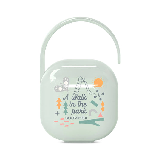 Suavinex Baby Pacifier Holder Green, pour transporter 2 sucettes, 1 pcs.