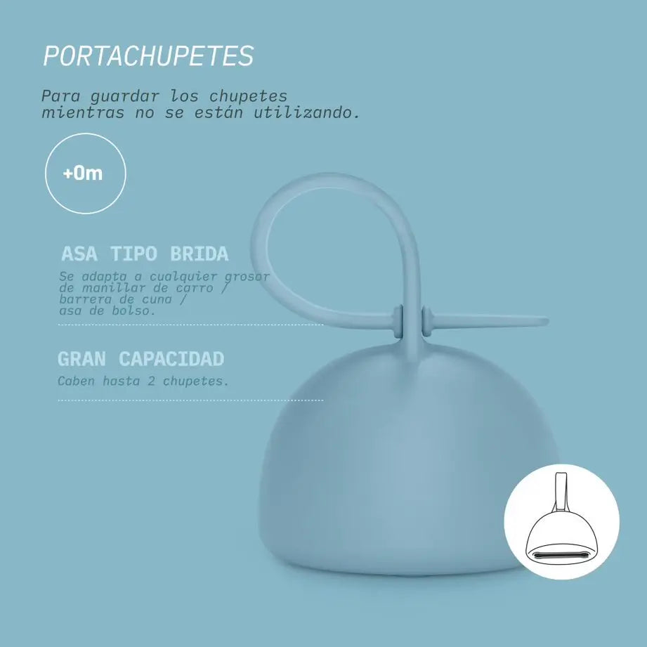 Support de sucette Suavinex pour bébé. Etui souple en silicone pour sucette. 2 sucettes. +0 Mois. Couleur Essence, Vert
