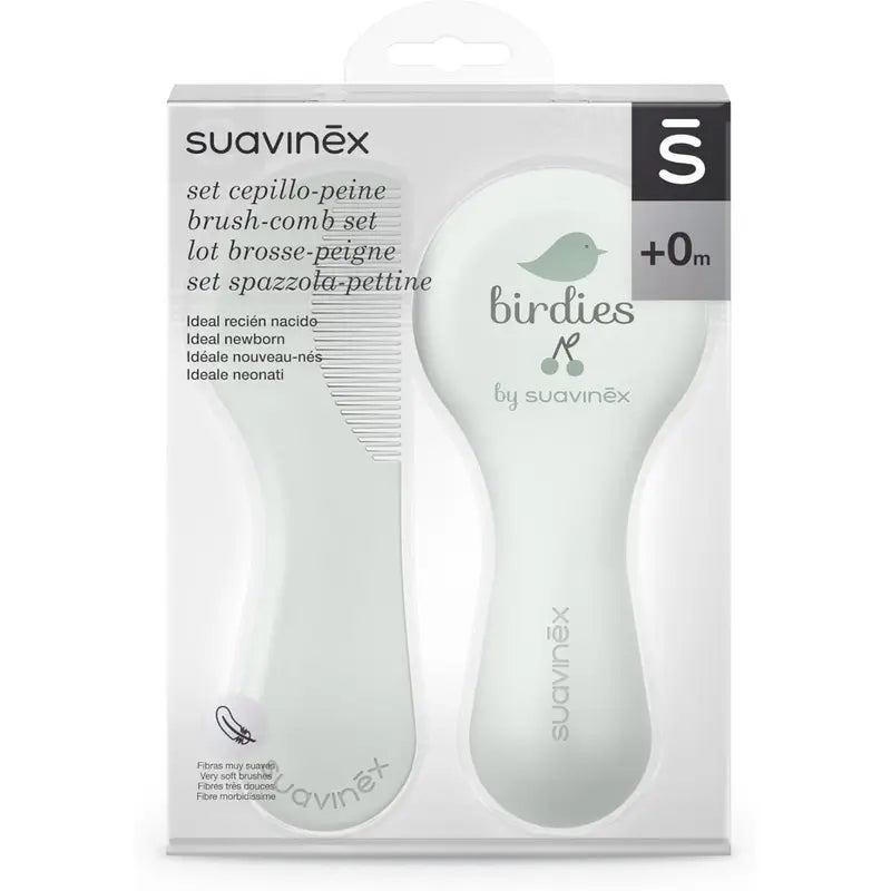 Brosse et peigne pour bébé Suavinex, vert