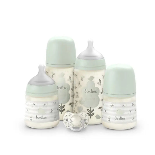Suavinex Biberons et sucettes - Set cadeau rose +0M Birdies Green