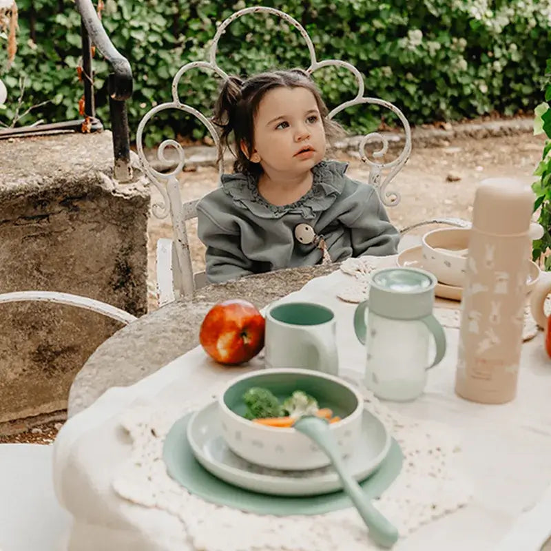 Suavinex Baby Tableware +6 Months, White Green