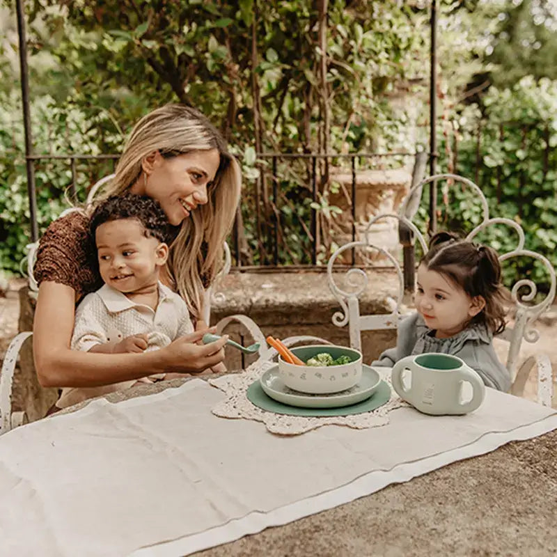 Suavinex Baby Tableware +6 Months, White Green